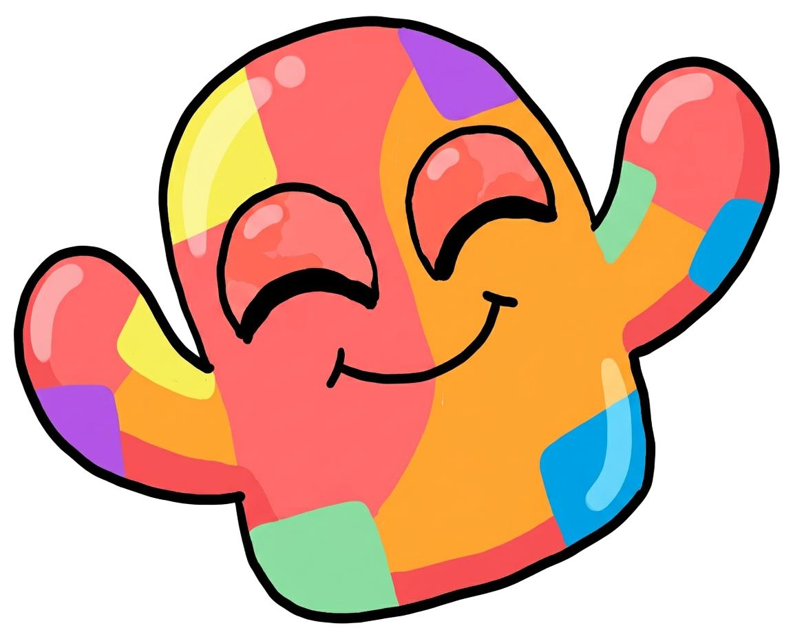 Helpie’s coral friend leaping with excitement